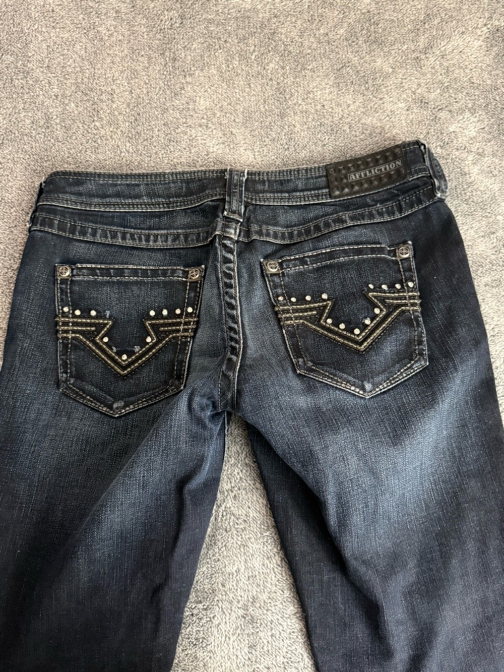 Affliction Women's Raquel Skinny Jeans - Dark Blue - Picture 2 of 5